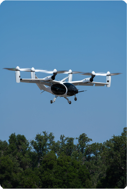 Joby electric vertical take-off and landing aircraft in flight
